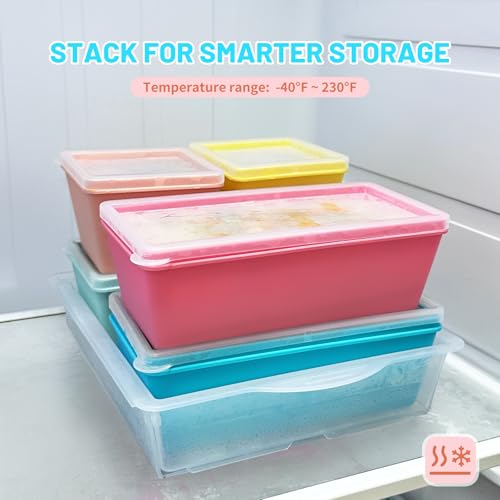 Silicone Freezer Molds with Lids (Pastel Rainbow / 4x 1-Cup & 2x 2-Cup)