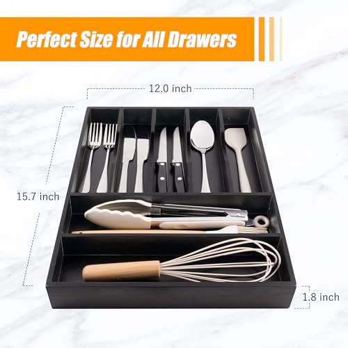 Bamboo Silverware Drawer Organizer