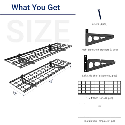2 Pack 1x4ft 12 (Black / 2 pack-1x4 ft)