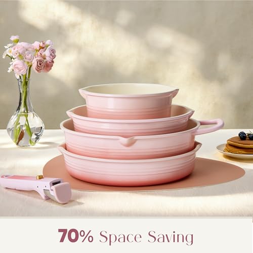 20pcs Titanium Cookware Set (Gradient Pink)