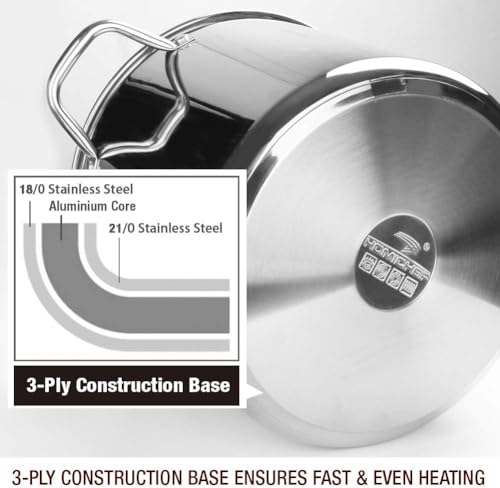 Stock Pot 8 Quart with Lid Nickel Free Stainless Steel (Shiny Silver - Mirror Polished Stainless Steel / 8 Quarts)