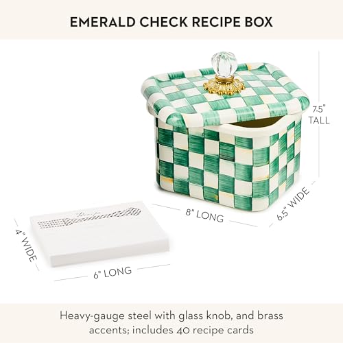 Enamel Recipe Box (Emerald Check)