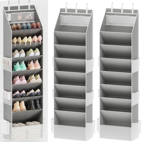 Shoe Storage Over the Door Shoe Organizer (Gray / 2 Pack)