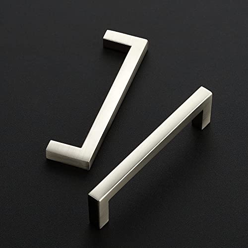 Brushed Nickel Cabinet Handles Cabinet Pulls 3 (Brushed Nickel / Flat Black 3-3/4'' Hole Center)