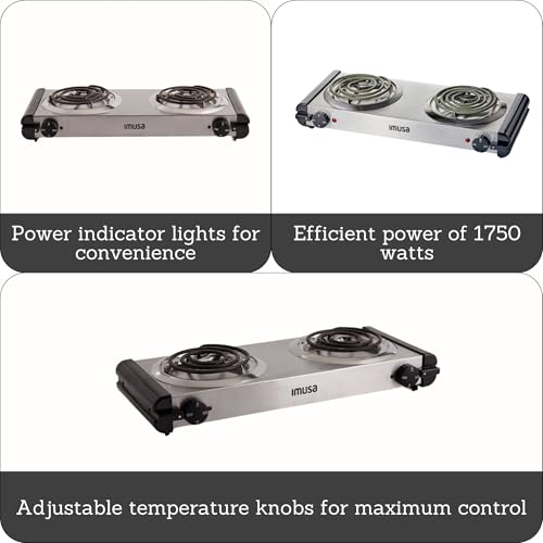 USA GAU 80312US Electric Double Burner 1750 (Stainless Steel Electric Double Burner / Double)