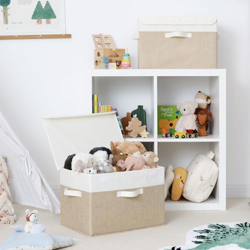 Memory Keepsake Storage Box (White/Khaki / Extra Large-2 Pack)