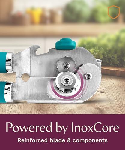 Heavy Duty Manual Can Opener with Magnetic Lid Lifter (Teal)