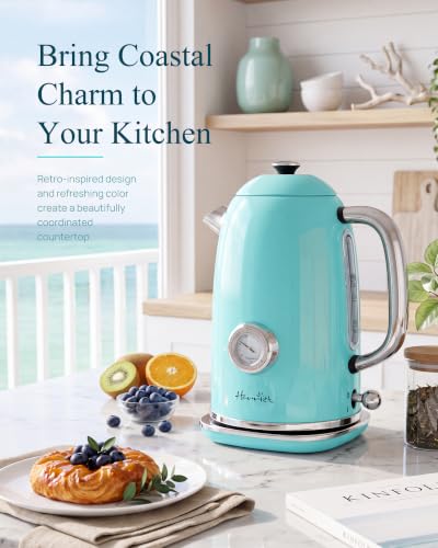 61oz Electric Kettle with Thermometer (Coastal Blue)