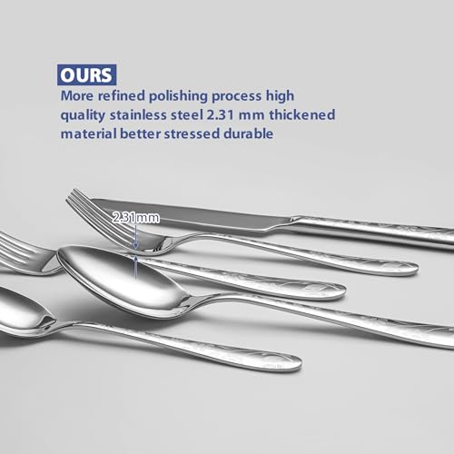 40 Piece Silverware Set Service for 8 (Silver Daisy)