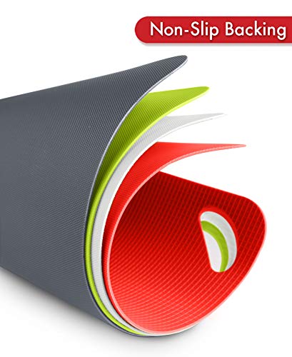 Heavy Duty Cutting Board Grippmat (11.5 x 14 inches / Gray, Red, White and Green)