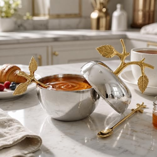 Silver Honey Jar Dish