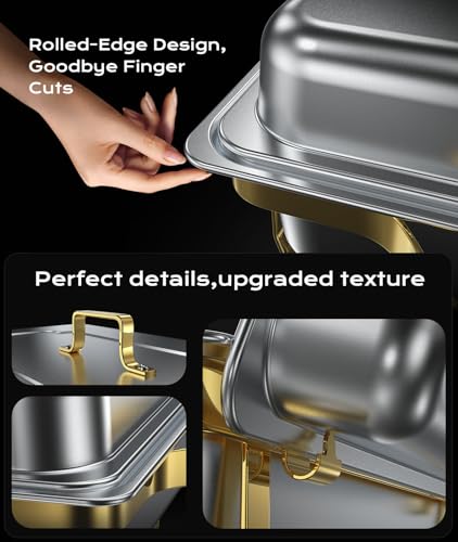 Chafing Dishes for Buffet 2 Pack (2 PACK / Gold)