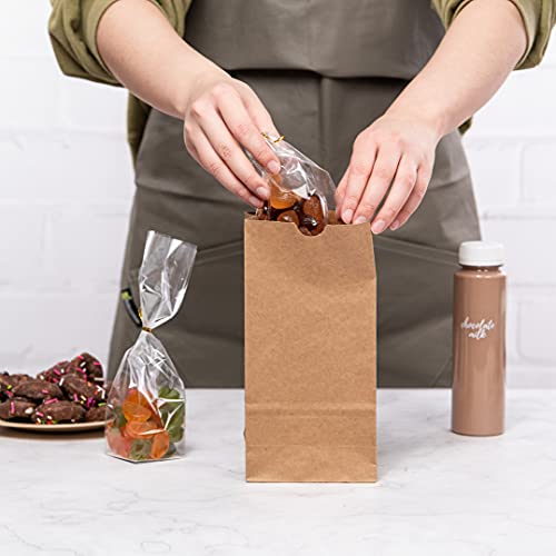 Bag Tek 2 LB Disposable Lunch Bags 100 Sturdy Take Out Bags (2 lb / Kraft)