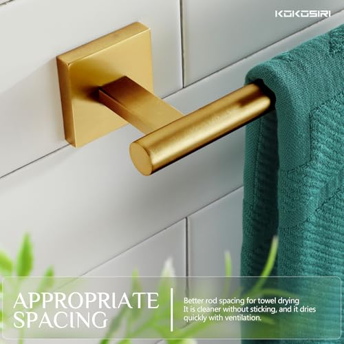 Hand Towel Bar Bathroom Towel Holder for Bath Kitchen Cabinet Towel Ring 12 Inch Brushed Gold Stainless Steel B4005BG (Brushed Gold / 12-Inch)