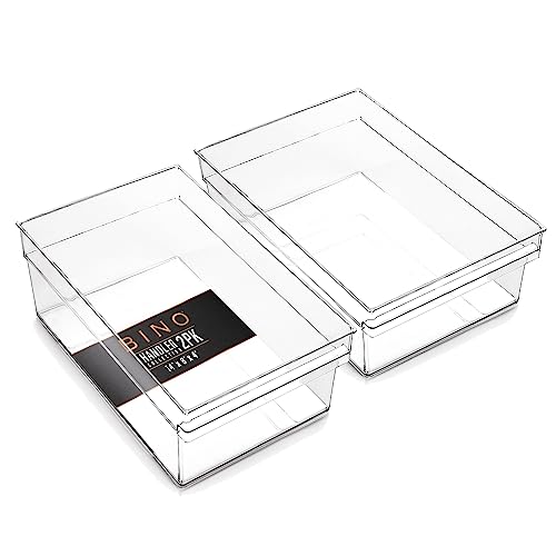 Plastic Storage Bins (2PK LARGE - 14 x 8 x 4)