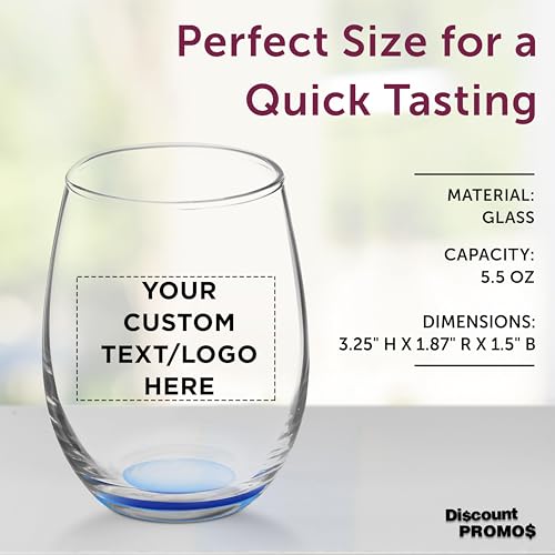 Custom Stemless Wine Glasses by ARC 5.5 oz Set of 12 (100 Count)