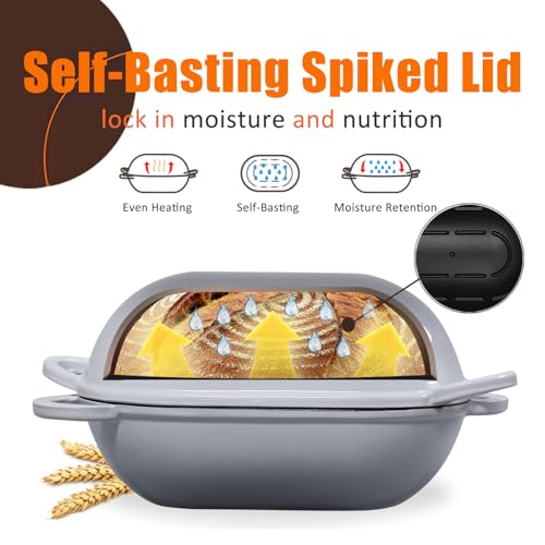 2.5 QT Enameled Cast Iron Sourdough Bread Oven (Light Gray / 2.5 QT)