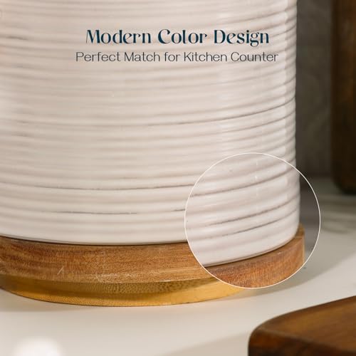 360° Rotating Extra Large Cooking Utensil Holder (White Ring / 7.6 Inch)