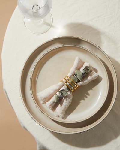 Stoneware Dinnerware Sets for 4 (Mocha Beige / Set (12pcs))