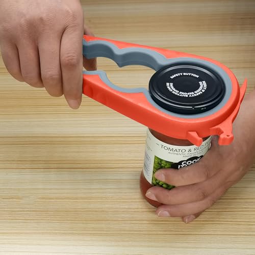 Jar Opener & Bottle Opener for Seniors with Arthritis (Orange)