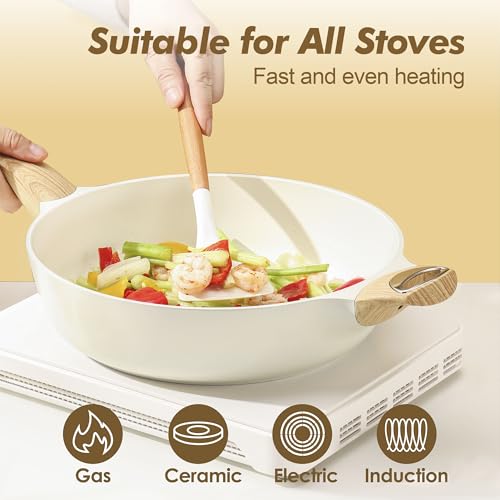Ceramic Cookware Sets (Ceramic White)