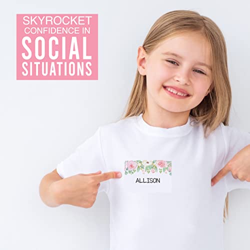 Self Adhesive Name Tags Sticker (Floral Pink Blush)