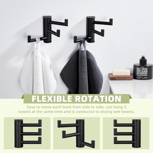 Bathroom Towel Hook Matte Black (2 Pack / Matte Black)