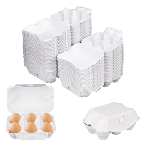 50 Pack Egg Baskets (50 Pack Half Dozen White)