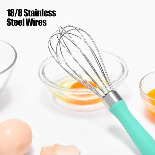 18 8 Stainless Steel Balloon Whisk for Cooking (S / Aqua Sky)