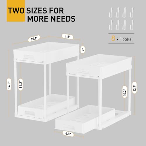 Under Sink Organizers and Storage (2Set-White)