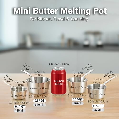 Multi ply Clad 0.23 QT Stainless Steel Butter Warmer (0.2 Quarts)
