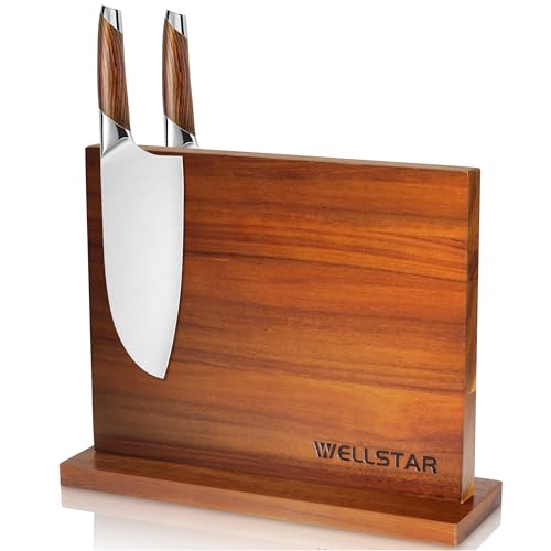 Modern Acacia Magnetic Knife Block Holder 12 x 10 Inches (L)