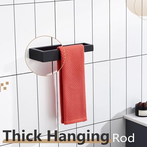 Towel Ring Matte Black Hand Towel Bar Holder 9 (Matte Black / 1 Pack)