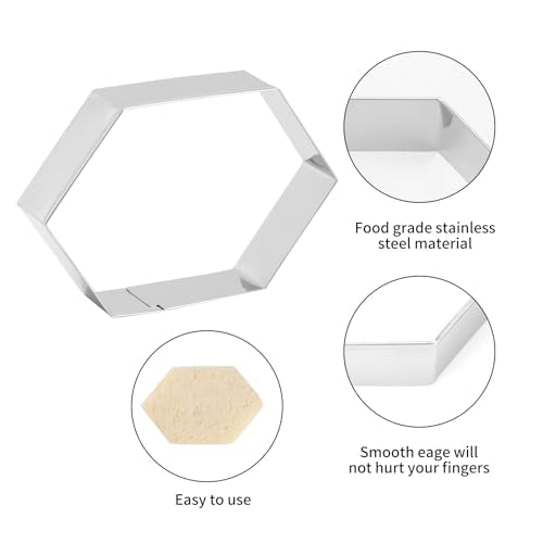Hexagon Cookie Cutter Set 4 Sizes (Hexagon-GEM)