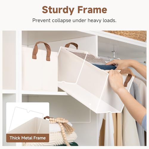 Fabric Storage Bins (Natural Color / 14 ¾" L x 10 ¼" W x 8 ¼" H)