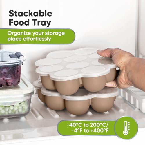 Silicone Food Freezer Trays with Lid (Chai Latte)