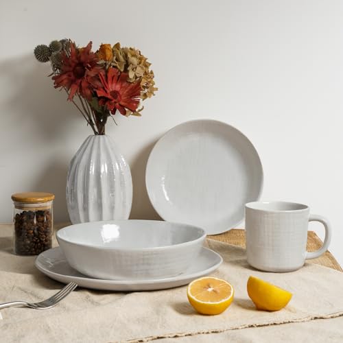 Moonlight 8.5 Inch Pasta Bowls Set of 4 (White / Moonlight)