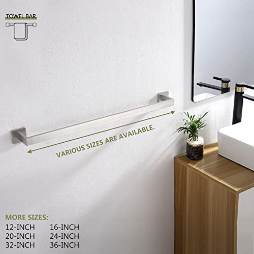 32 Inch Single Towel Bar (Brushed Steel / 32-Inch)