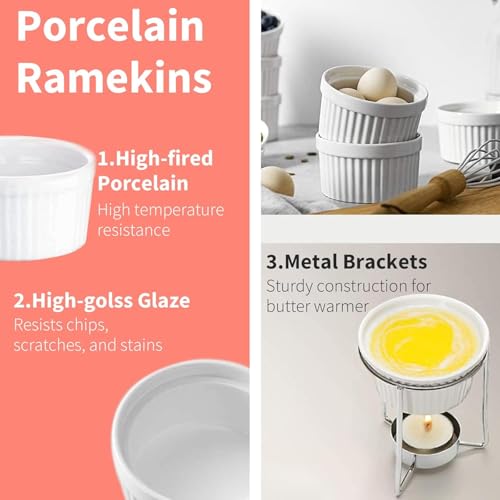 4 Pieces Butter Warmers (White Round)