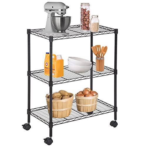 3 Tier Wire Shelf with Wheels