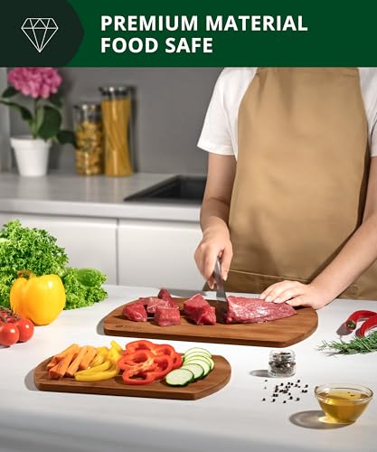 Wooden Cutting Boards for Kitchen Meal Prep & Serving (2-Piece / Carbonized)