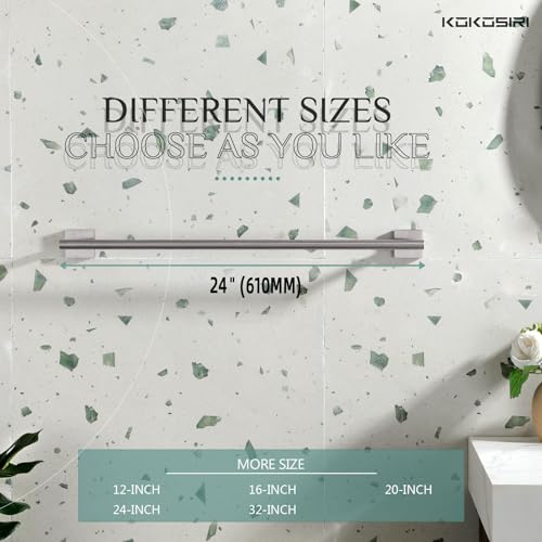 Towel Holder Bathroom Accessories Towel Bar for Bath Kitchen Necklace Holder 24 Inch (Brushed Nickel / 24-Inch (2 Pack))