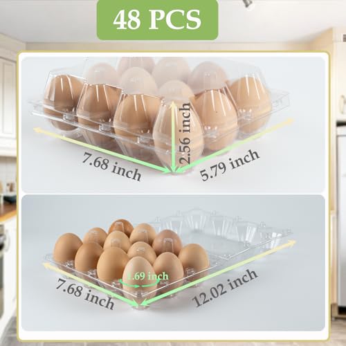 48 Pack Egg Cartons Cheap Bulk 12 Count (Medium-48PK-12CT)