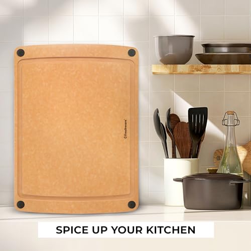 Wood Cutting Board for Kitchen (20" x 14" [Groove] [Natural] / 20"L x 14"W)