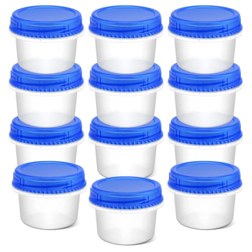 12 Pack Freezer Containers with Screw On Lids 6 Oz (6oz-12pack)