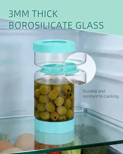Pickle Jar with Strainer Flip (03-Blue / 37oz 1pc)