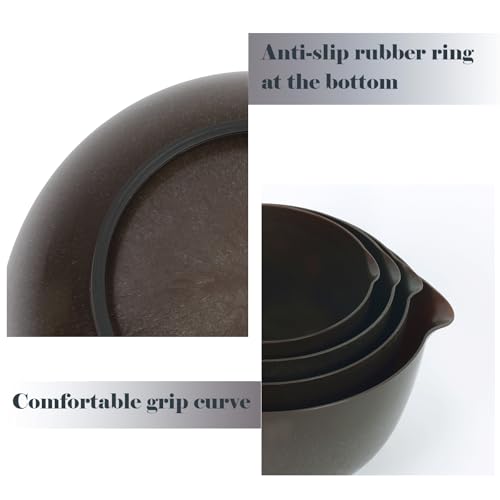 4.5 Quart Large Plastic Mixing Bowls (Brown)
