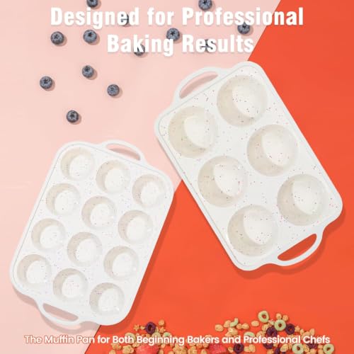 Silicone Muffin Pan with Metal Reinforced Frame (Standard 1p+Jumbo 1p)