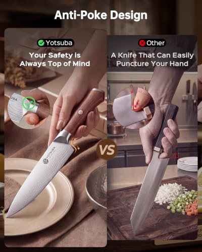 7PCS Japanese Kitchen Knife Set with Genuine Natural Rosewood Ergonomic Handle & Gift Box (7 PCS Knife Set)