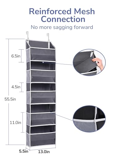 1 Pack Compact Size Over Door Organizer Slim Door Storage for Small (Dark Grey / 1 Pack-Compact)